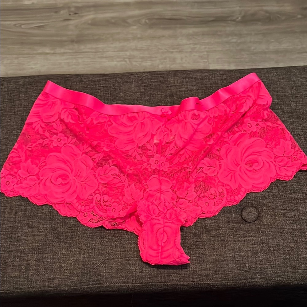Neon Pink Lace Shorts